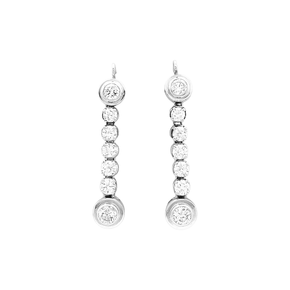 Boucles d'oreilles Pendantes en or blanc et diamants - Castafiore