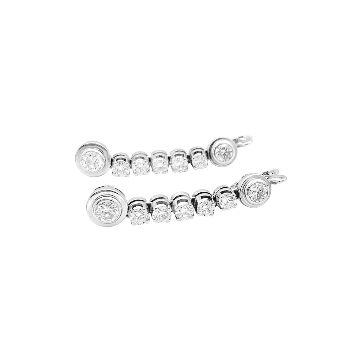 Boucles d'oreilles Pendantes en or blanc et diamants - Castafiore