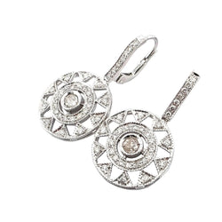 Boucles d'oreilles Pendantes en or blanc et diamants - Castafiore
