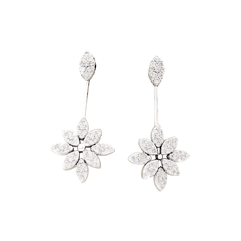 Earrings, white gold, diamonds.