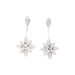 Earrings, white gold, diamonds.