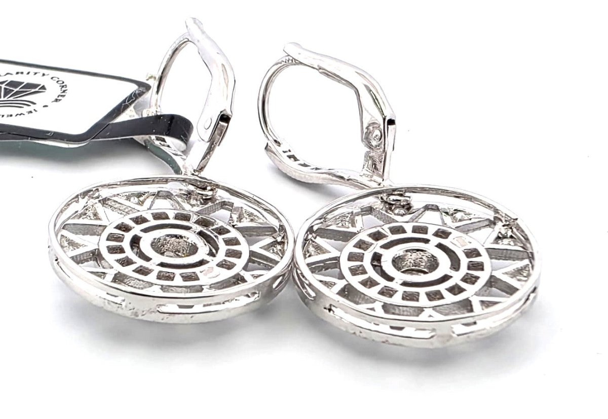 Boucles d'oreilles Pendantes en or blanc et diamants - Castafiore