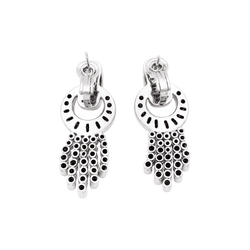 Boucles d'oreilles pendantes en or blanc et diamants - Castafiore