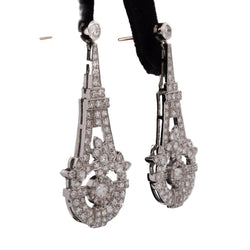 Boucles d'oreilles Pendantes en or blanc et diamants - Castafiore
