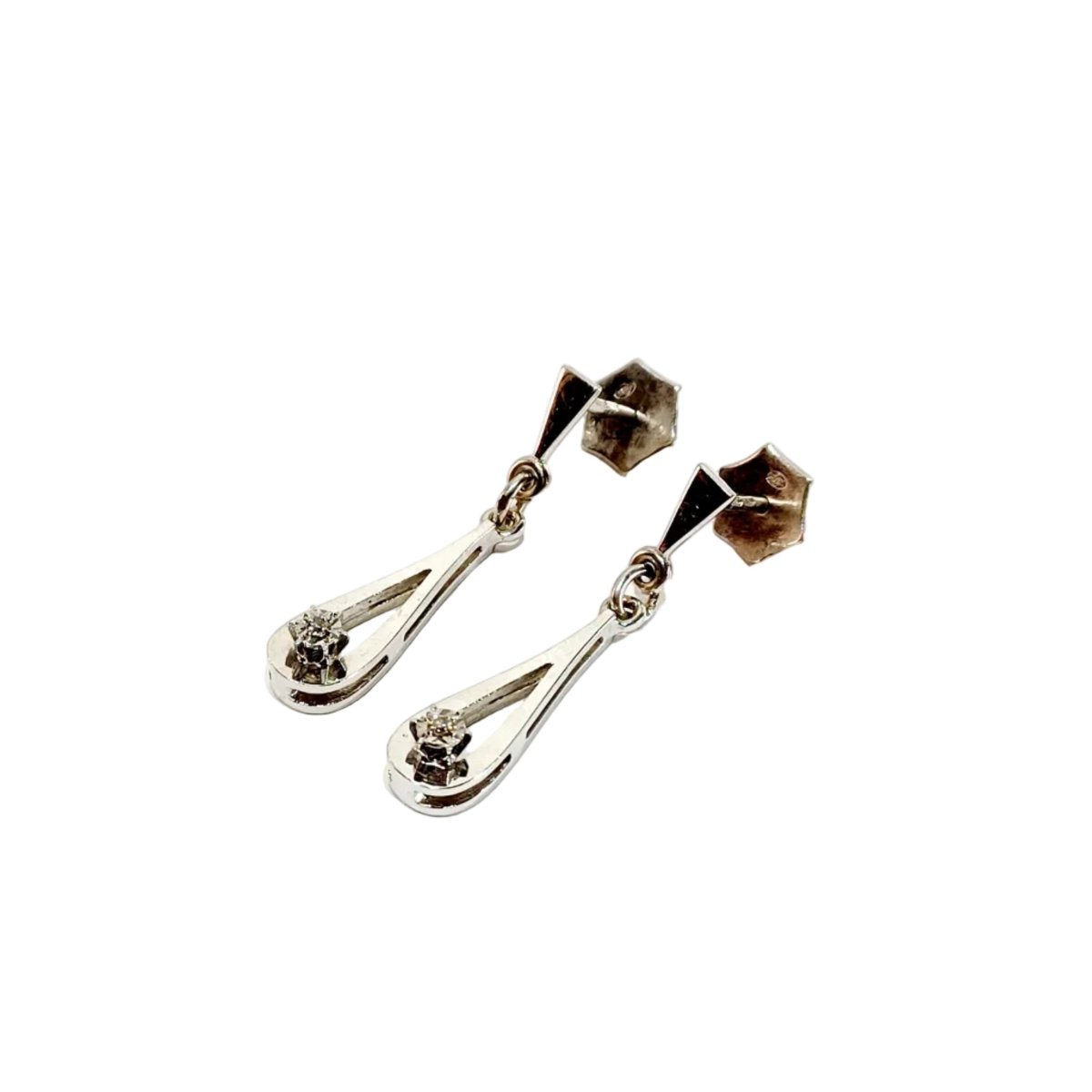Boucles d’oreilles Pendantes en or blanc et diamants - Castafiore