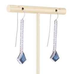 Boucles d'oreilles Pendantes en or blanc, platine, - Castafiore