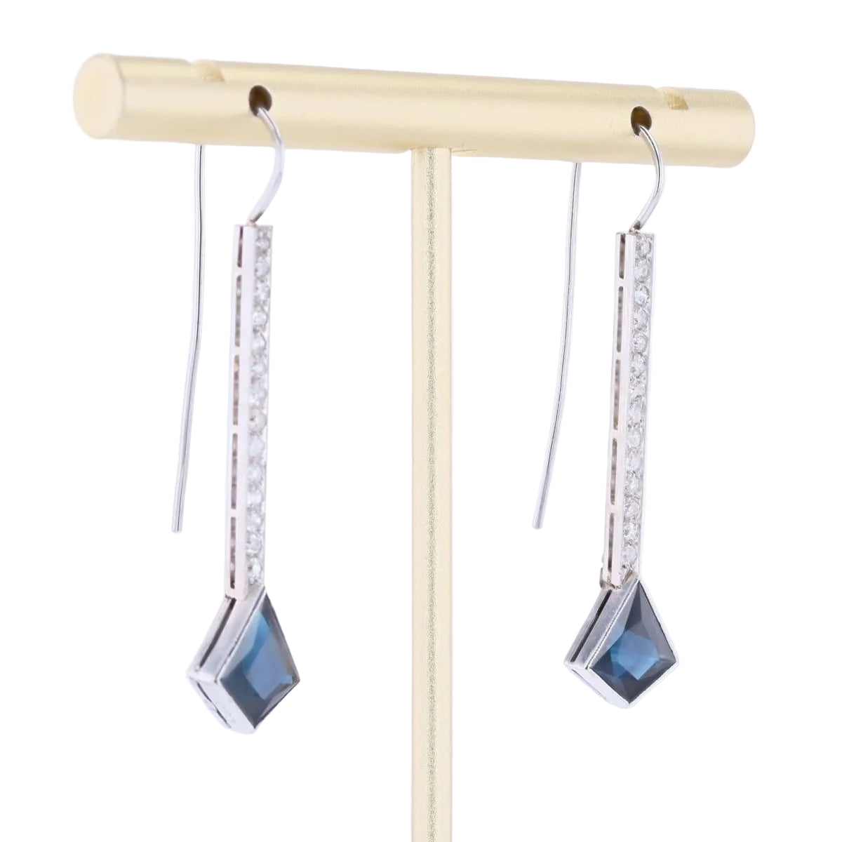 Boucles d'oreilles Pendantes en or blanc, platine, - Castafiore
