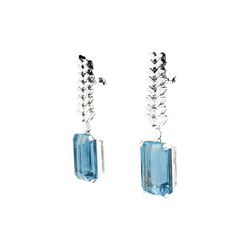 Earrings paltinium, white gold, aquamarine and diamonds.