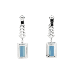 Earrings paltinium, white gold, aquamarine and diamonds.