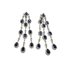 Boucles d'oreilles Pendantes en or blanc, saphirs et diamants - Castafiore