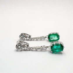 Boucles d'oreilles Pendantes en or, émeraudes et diamants - Castafiore