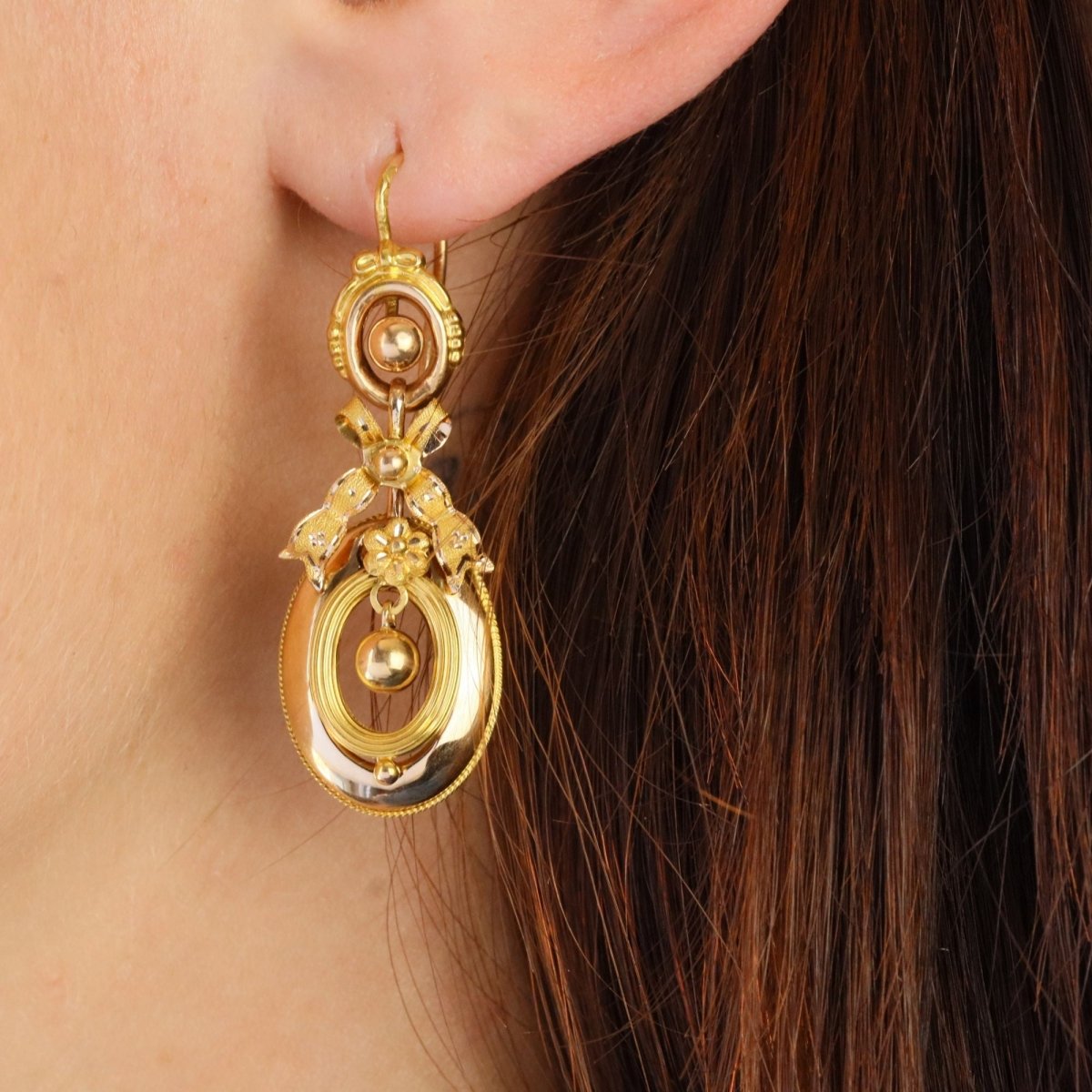 Boucles d'oreilles Pendantes en or jaune - Castafiore