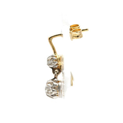 Boucles d'oreilles Pendantes en or jaune, argent et diamants - Castafiore