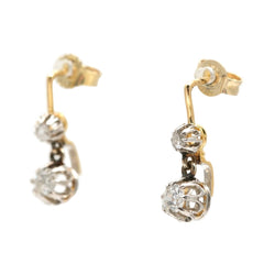 Boucles d'oreilles Pendantes en or jaune, argent et diamants - Castafiore