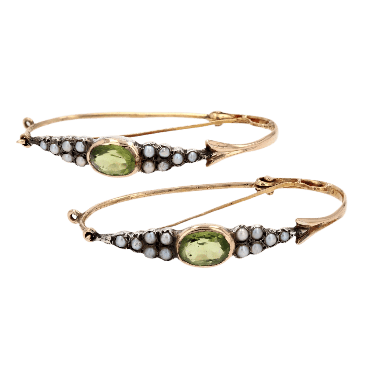 Boucles d'oreilles Pendantes en or jaune, argent et perles - Castafiore