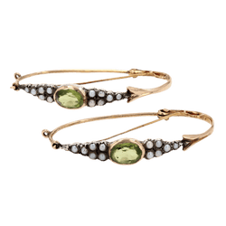 Boucles d'oreilles Pendantes en or jaune, argent et perles - Castafiore