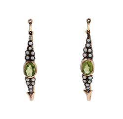 Boucles d'oreilles Pendantes en or jaune, argent et perles - Castafiore