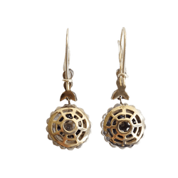 Boucles d'oreilles Pendantes en or jaune, argent, saphirs et diamants - Castafiore