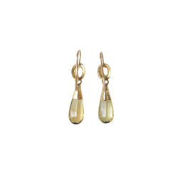 Boucles d'oreilles Pendantes en or jaune et citrine - Castafiore