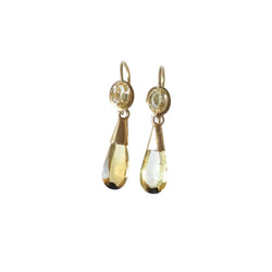 Boucles d'oreilles Pendantes en or jaune et citrine - Castafiore