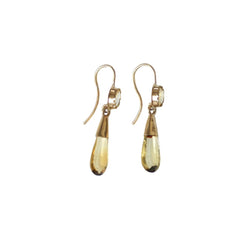 Boucles d'oreilles Pendantes en or jaune et citrine - Castafiore