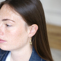 Boucles d'oreilles Pendantes en or jaune et citrine - Castafiore