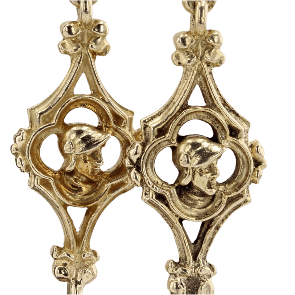 Boucles d'oreilles Pendantes en or jaune et corail - Castafiore