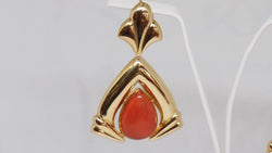Boucles d'oreilles Pendantes en or jaune et corail - Castafiore