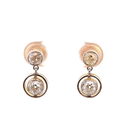 Boucles d'oreilles Pendantes en or jaune et diamants - Castafiore