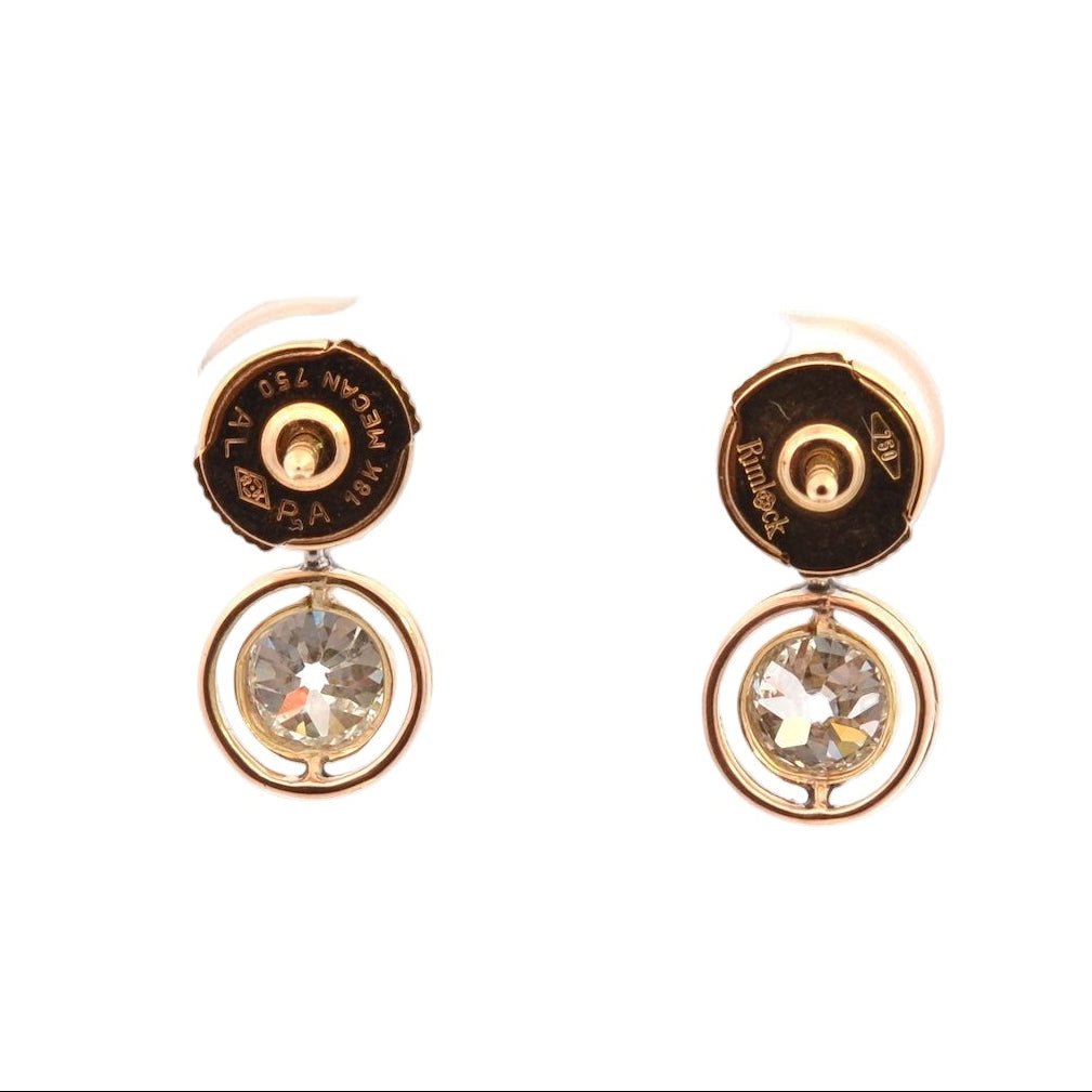 Boucles d'oreilles Pendantes en or jaune et diamants - Castafiore