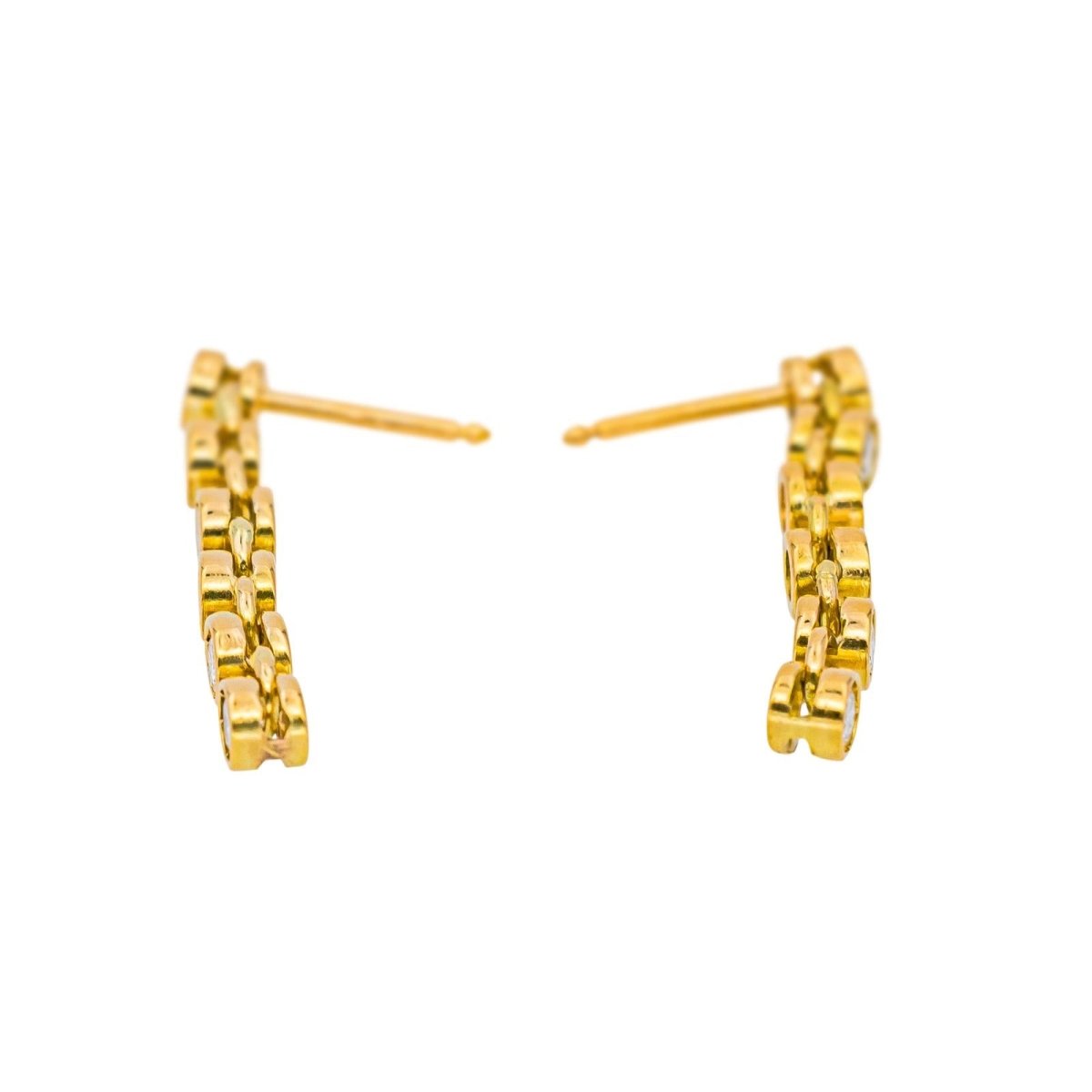 Boucles d'oreilles Pendantes en or jaune et diamants - Castafiore