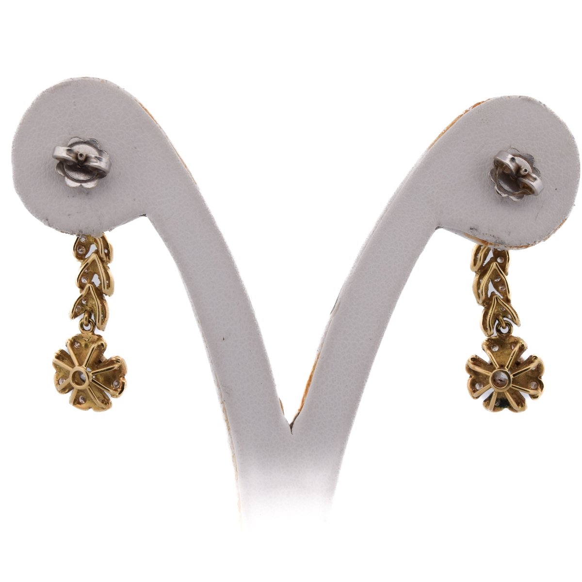 Boucles d’oreilles Pendantes en or jaune et diamants - Castafiore