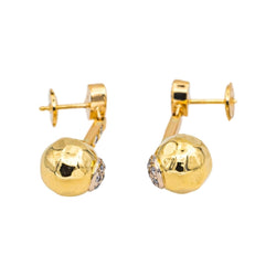 Boucles d'oreilles Pendantes en or jaune et diamants - Castafiore