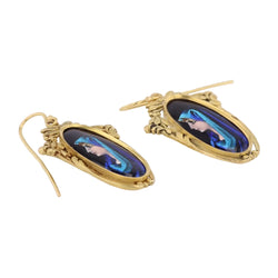 Boucles d'oreilles Pendantes en or jaune et émail - Castafiore