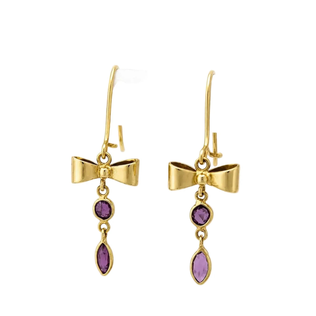 Boucles d’oreilles Pendantes en or jaune et gemmes roses - Castafiore