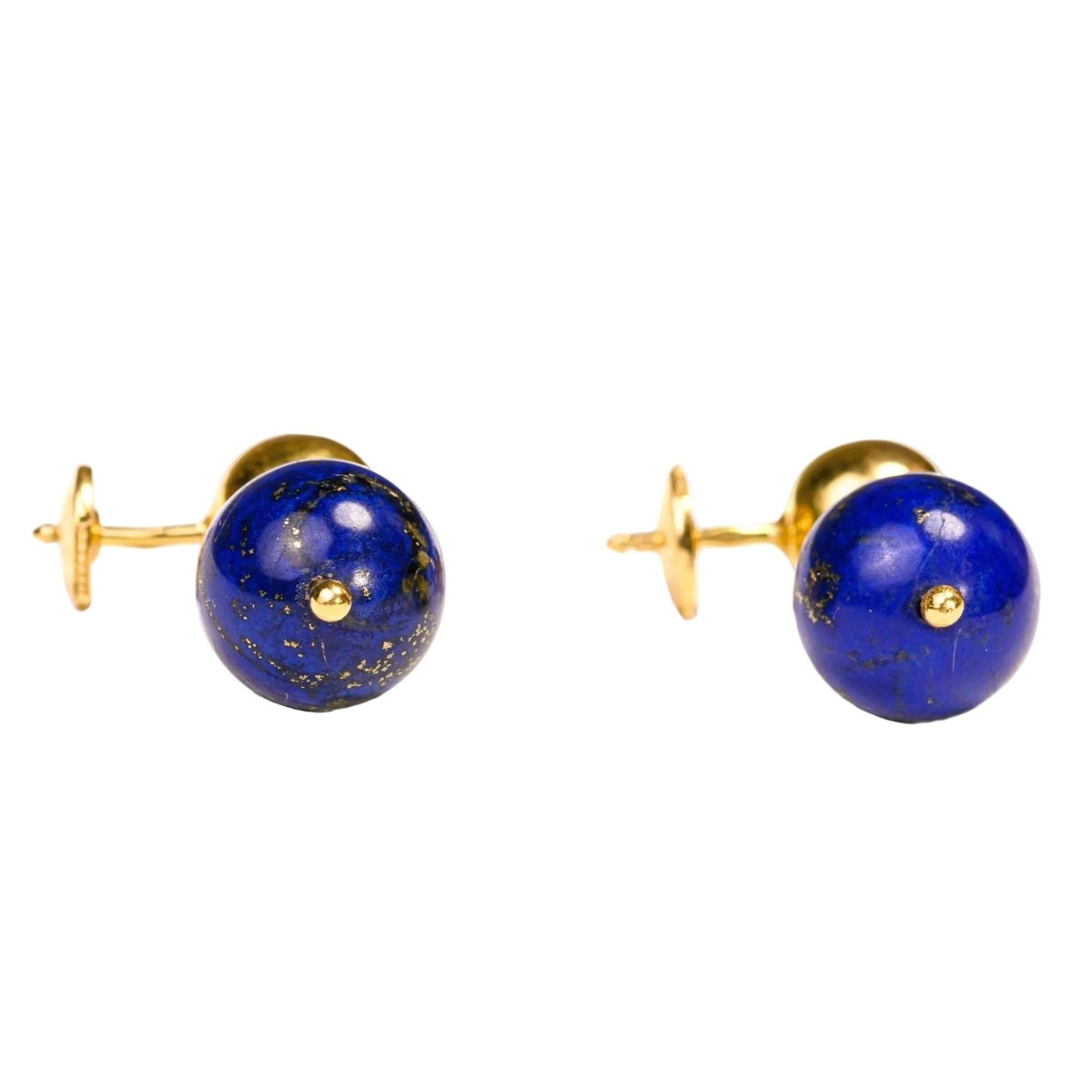 Boucles d'oreilles Pendantes en or jaune et lapis-lazuli - Castafiore