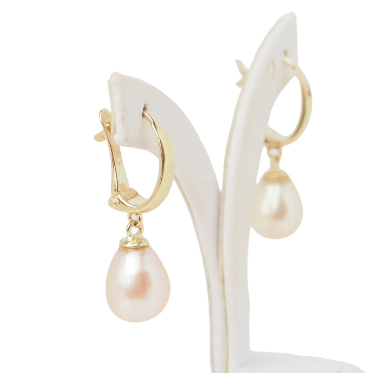 Boucles d’oreilles Pendantes en or jaune et perles - Castafiore