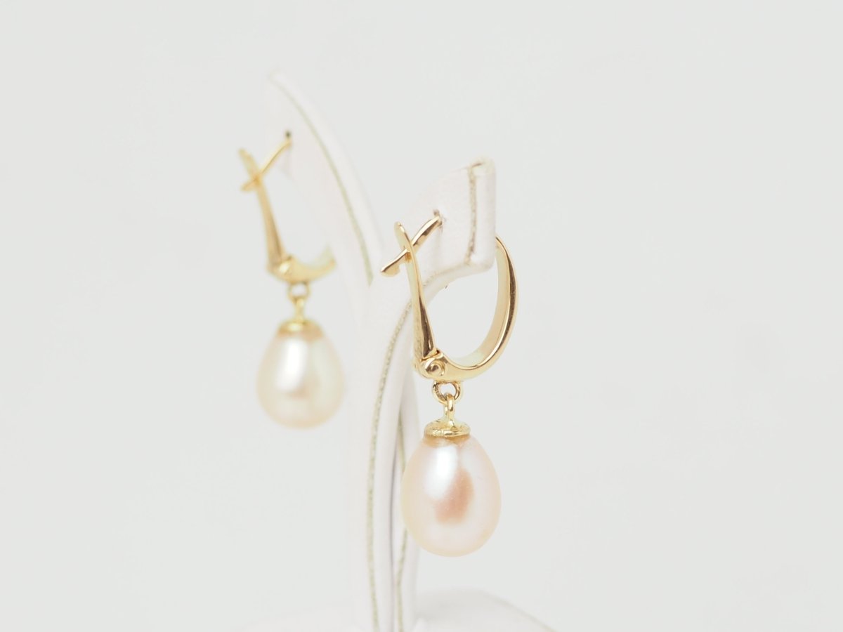 Boucles d’oreilles Pendantes en or jaune et perles - Castafiore