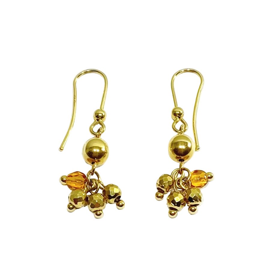 Boucles d'oreilles Pendantes en or jaune et perles - Castafiore