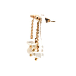 Boucles d'oreilles Pendantes en or jaune et perles - Castafiore