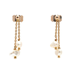 Boucles d'oreilles Pendantes en or jaune et perles - Castafiore