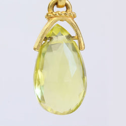 Earrings matte gold and faceted lemon quartz