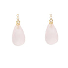 Boucles d’oreilles pendantes en or jaune et quartz rose - Castafiore