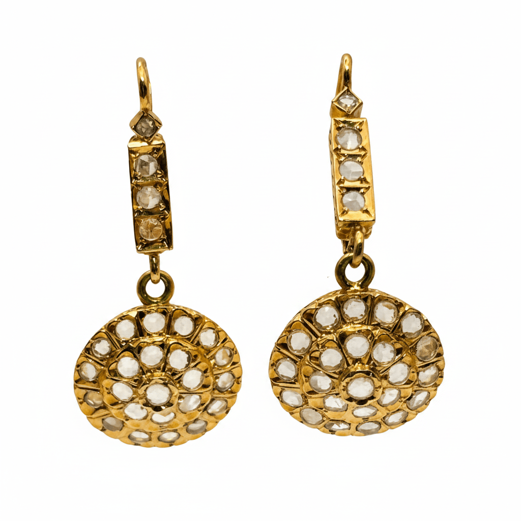 Boucles d'oreilles Pendantes en or jaune et saphirs - Castafiore