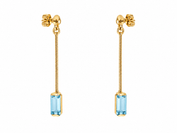 Boucles d’oreilles Pendantes en or jaune et topazes - Castafiore