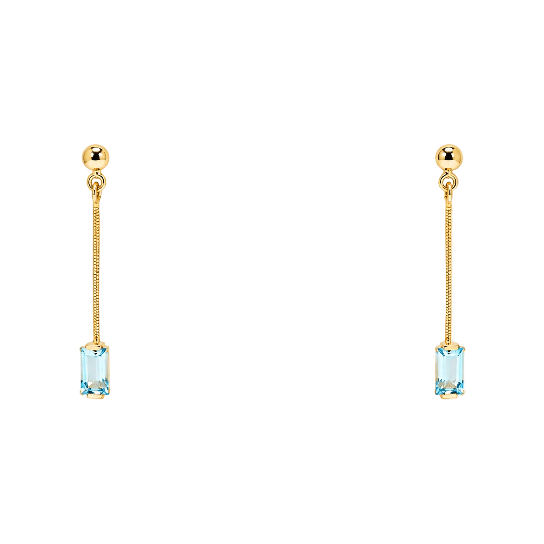 Boucles d’oreilles Pendantes en or jaune et topazes - Castafiore