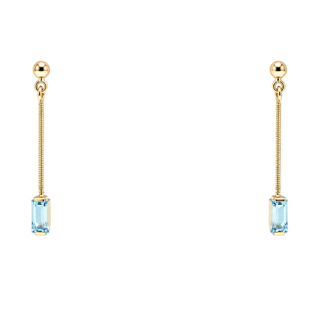 Boucles d’oreilles Pendantes en or jaune et topazes - Castafiore