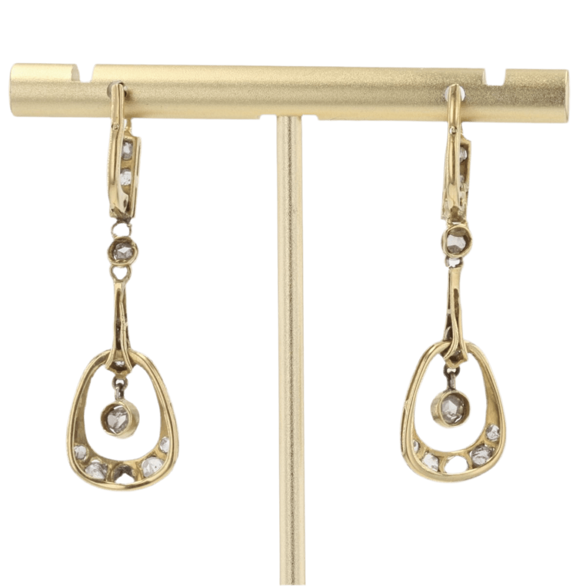 Boucles d'oreilles Pendantes en or jaune, or blanc et diamants - Castafiore