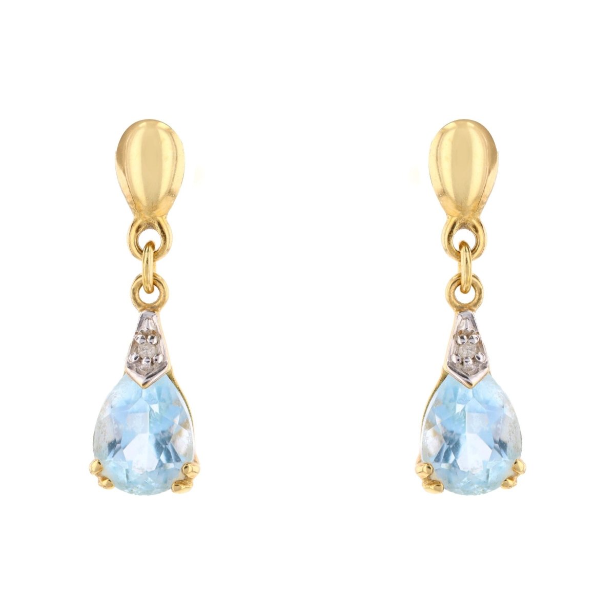 Topaz earrings diamonds yellow gold