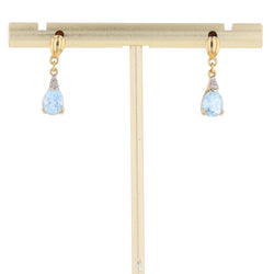Topaz earrings diamonds yellow gold